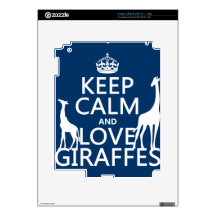 Keep Calm and Love Giraffes - all colours Skins For iPad 2