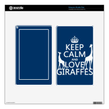 Keep Calm and Love Giraffes - all colours Kindle Fire Skin