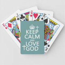 Keep Calm and Love God - all colors Card Deck