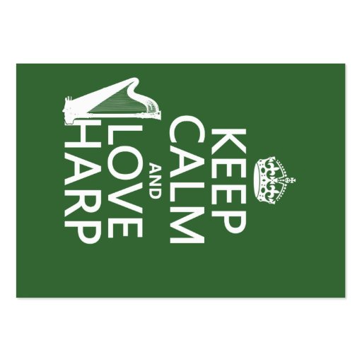 Keep Calm and Love Harp (any background color) Business Card Template