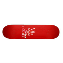 Keep Calm and Love Hockey (customize color) Skate Deck
