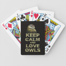 Keep Calm and Love Owls Original Owl Gift Stuff Poker Deck