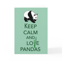 Keep Calm and Love Pandas Gift Art Print Greeting Cards