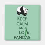 Keep Calm and Love Pandas Gift Art Print Fridge Magnets