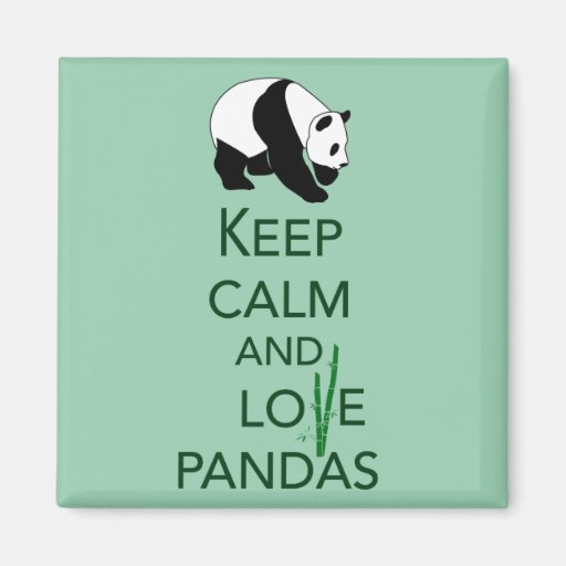 Keep Calm and Love Pandas Gift Art Print Fridge Magnets