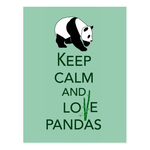 Keep Calm and Love Pandas Gift Art Print Post Card