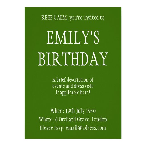 Keep Calm and Love Piano (any background color) Personalized Invites