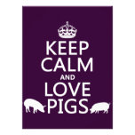 Keep Calm and Love Pigs (all colours) Invite