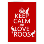 Keep Calm and Love 'Roos (kangaroo)  - all colors Cards