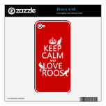 Keep Calm and Love 'Roos (kangaroo)  - all colors Skin For The iPhone 4