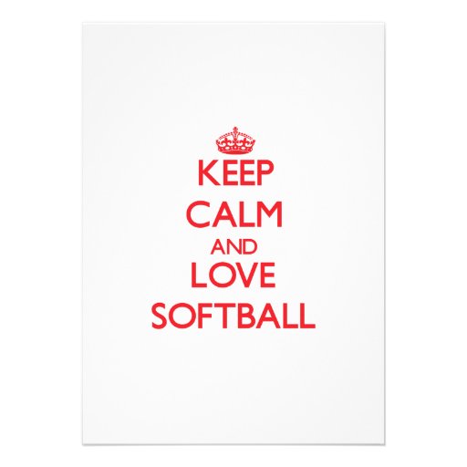Keep calm and love Softball Invitation