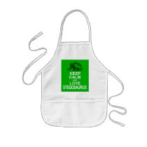 Keep Calm and Love Stegosaurus dinosaur design Aprons