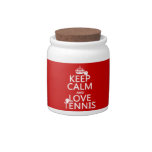 Keep Calm and Love Tennis (customize color) Candy Jar