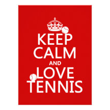 Keep Calm and Love Tennis (customize color) Custom Announcements