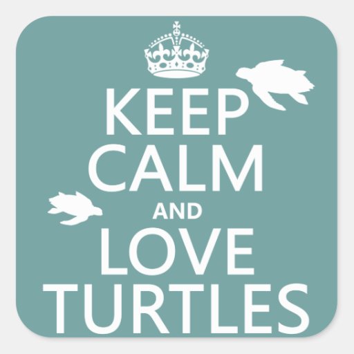 Keep Calm And Love Turtles Any Background Color Sticker Zazzle