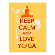Keep Calm and Love Yoga - unique fun design Post Card