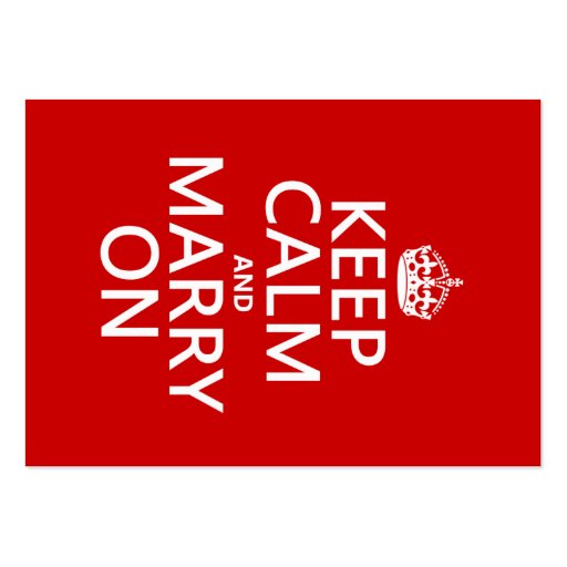 Keep Calm and Marry On (all colors) Business Cards (front side)