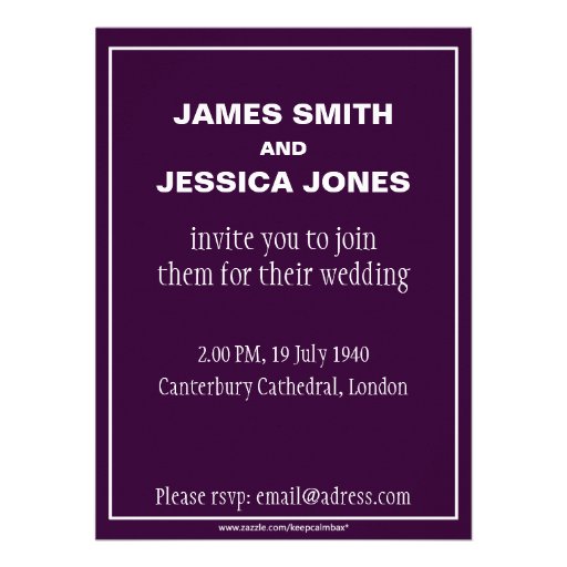 Keep Calm and Marry On (all colors) Custom Invitations