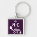 Keep Calm and Marry On - all colors Keychains