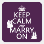 Keep Calm and Marry On - all colors Stickers
