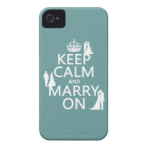 Keep Calm and Marry On (any color background) Case-Mate iPhone 4 Case