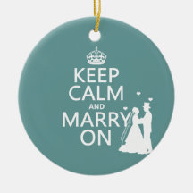 Keep Calm and Marry On - Bride and Groom Christmas Ornaments