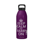 Keep Calm and Marry On (customizable color) Drinking Bottles