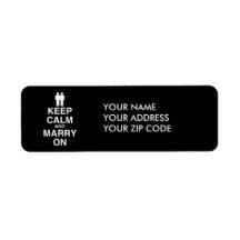 Keep Calm and Marry On Gay Return Address Label