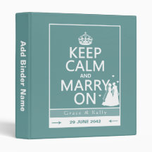 Keep Calm and Marry On Lesbian Wedding Vinyl Binder