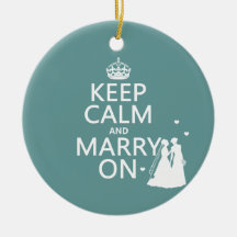 Keep Calm and Marry On Lesbian Wedding Christmas Tree Ornament