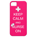 Keep Calm and Nurse On /White Cross and Nurse Cap iPhone 5 Case