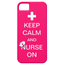 Keep Calm and Nurse On /White Cross and Nurse Cap iPhone 5 Case