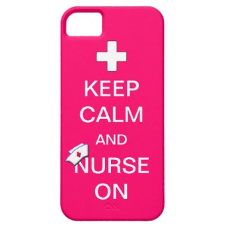 Keep Calm and Nurse On /White Cross and Nurse Cap iPhone Case