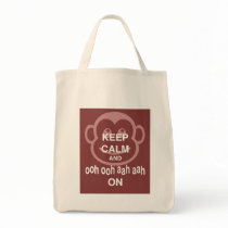 Keep Calm and Ooh Ooh Aah Aah On Monkey Print Canvas Bag