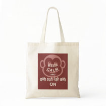 Keep Calm and Ooh Ooh Aah Aah On Monkey Print Fun Bags