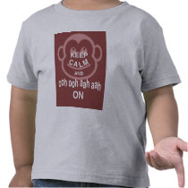 Keep Calm and Ooh Ooh Aah Aah On Monkey Print Fun T-shirts