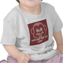 Keep Calm and Ooh Ooh Aah Aah On Monkey Print Fun Tee Shirts