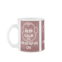 Keep Calm and Ooh Ooh Aah Aah On Monkey Print Coffee Mugs