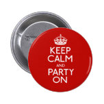 Keep Calm And Party On buttons