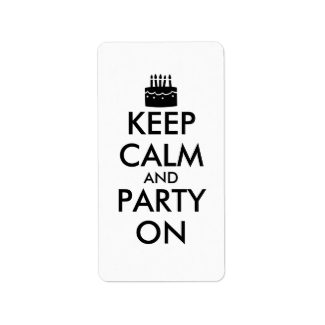 Keep Calm and Party On Cake Customizable