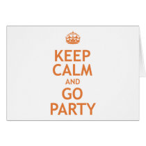 keep calm and party on greeting card