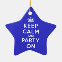 Keep Calm and Party On Christmas Tree Ornament