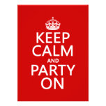Keep Calm and Party On (in any color) Announcement