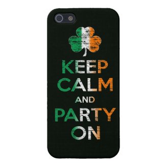 Keep Calm And Party On Irish Flag Shamrock Cases For iPhone 5