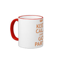 keep calm and party on coffee mug
