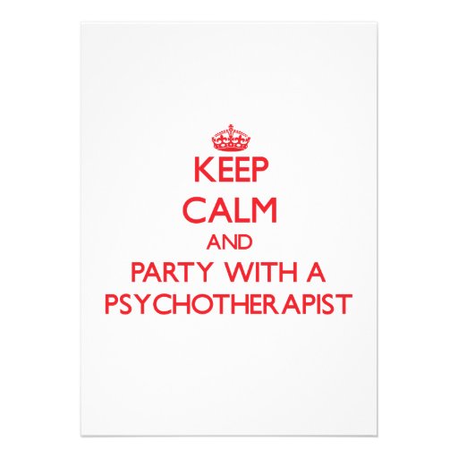 Keep Calm and Party With a Psychotherapist Personalized Announcements