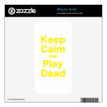 Keep Calm and Play Dead Decals For iPhone 4S