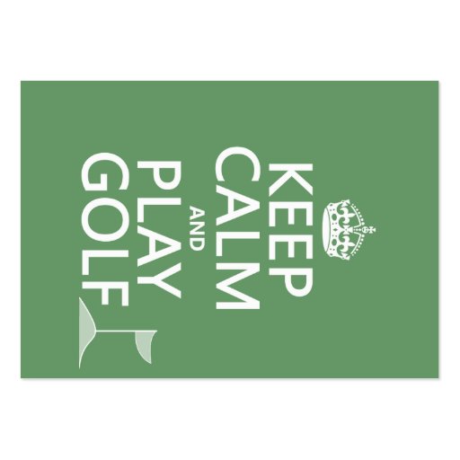 Keep Calm and Play Golf - all colors Business Cards (front side)