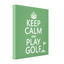 Keep Calm and Play Golf - all colors Stretched Canvas Print