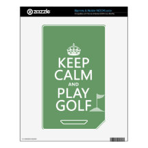Keep Calm and Play Golf - all colors Decals For NOOK Color